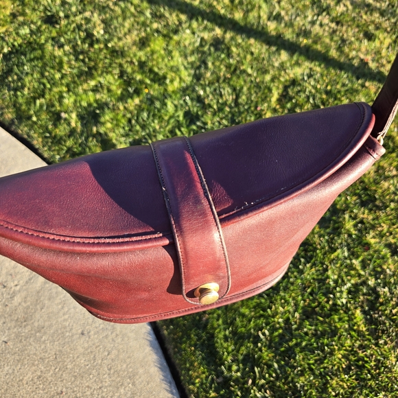 Vintage Coach Binocular Bag 9853 - Rare Burgundy - Picture 5 of 8